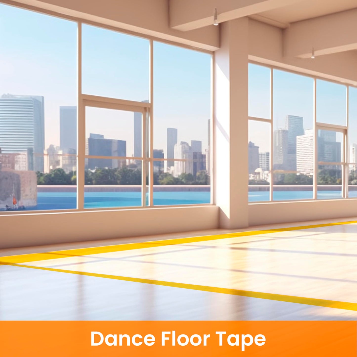 TAPEBEAR Floor Tape Yellow Vinyl Tape 2" x 36 yds, Floor Caution Marking Dance Splicing Tape Safety Warning Stripe Abrasion-Proof Waterproof for Gym, Warehouse, Traffic Signage, Color Coding