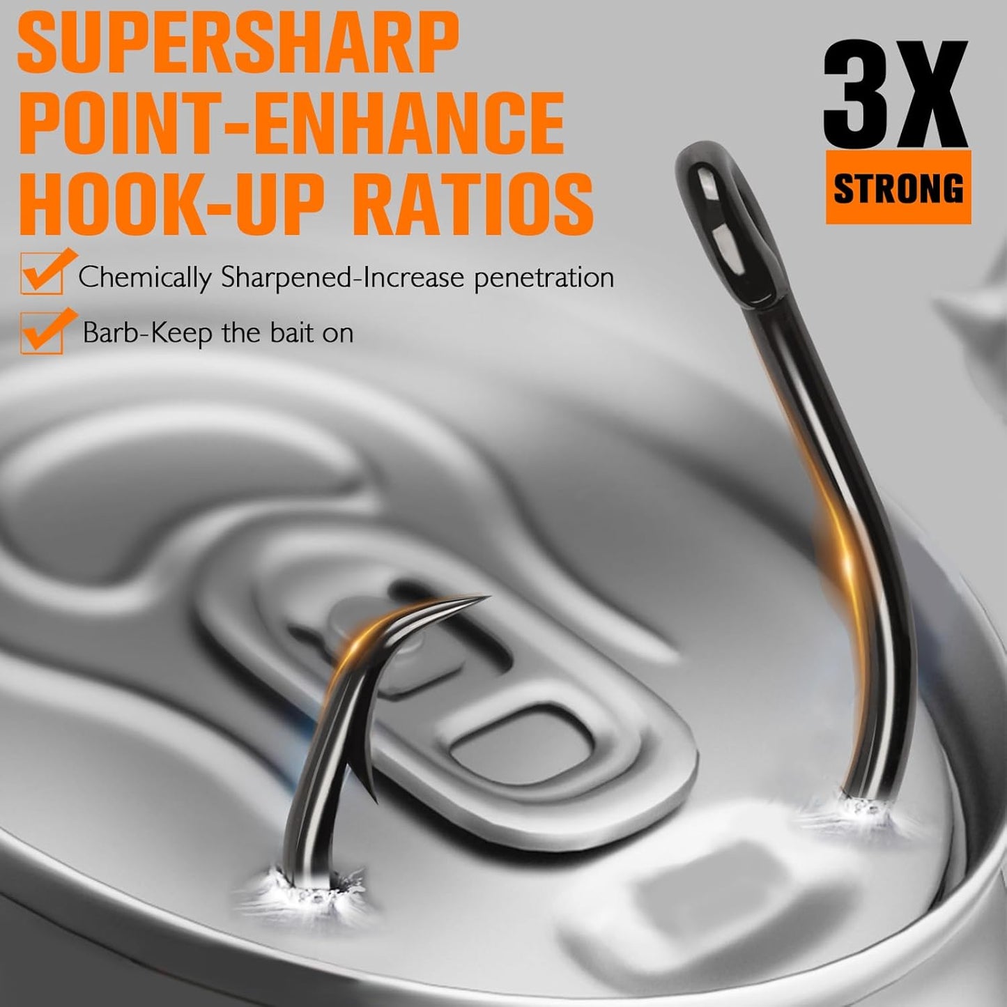 Dovesun Circle Fishing Hooks - 3X Strong Saltwater Hooks for Catfish, Striper, Bass | Sizes 3/0 to 12/0
