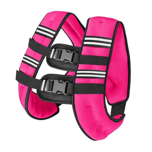 12LB Pink Weighted Vest with Two Adjustment Straps for Men Women, Weight Vest with Reflective Stripes for Workout, Strength Training, Running, Fitness, Muscle Building, Weight Loss