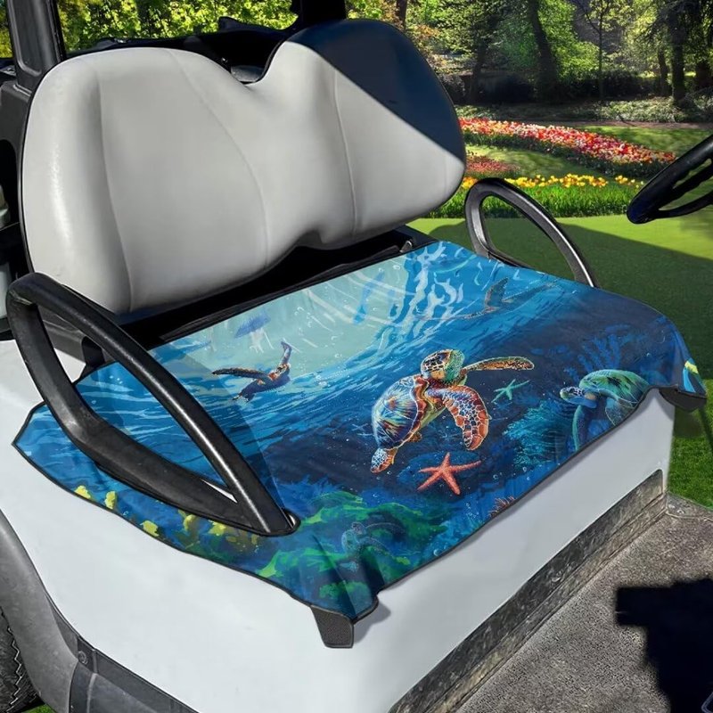 FUIALDOLG Turtle Golf Cart Seat Cover, Breathable Golf Cart Seat Blanket Golf Car Seat Protectors 50x30.9 Inches Universal for Most Club Car Golf Cart Accessories