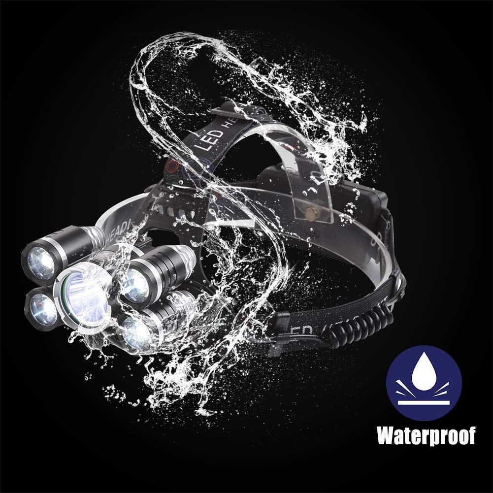 Alyattes Headlamp Rechargeable USB LED Headlamp, Headlamps for Adults, 12000 Lumens Outdoor Headlamp Flashlight with Adjustable, 4 Modes Headlight for Camping, Hiking and Hunting