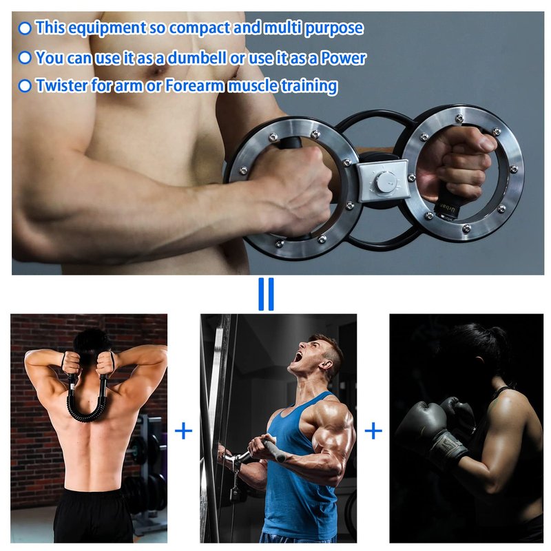 Rotator Burn Machine, 8-12LB Arm Exercise Equipment with Adjustable Resistance, Spinning Arm Machine, Gripster Forearm Trainer, 360 Degree Rotating Grips, Forearm Grip Strengthener