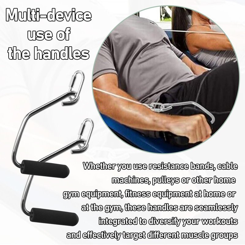 WHMYZHL Open Ended Chrome Grip Handles Compatible with Total Gym Home Workout Machines 2000, 2200, 2500, 3000, 3000XL, XL, XLS - for Supra, Electra, FIT Gym Accessories Handles