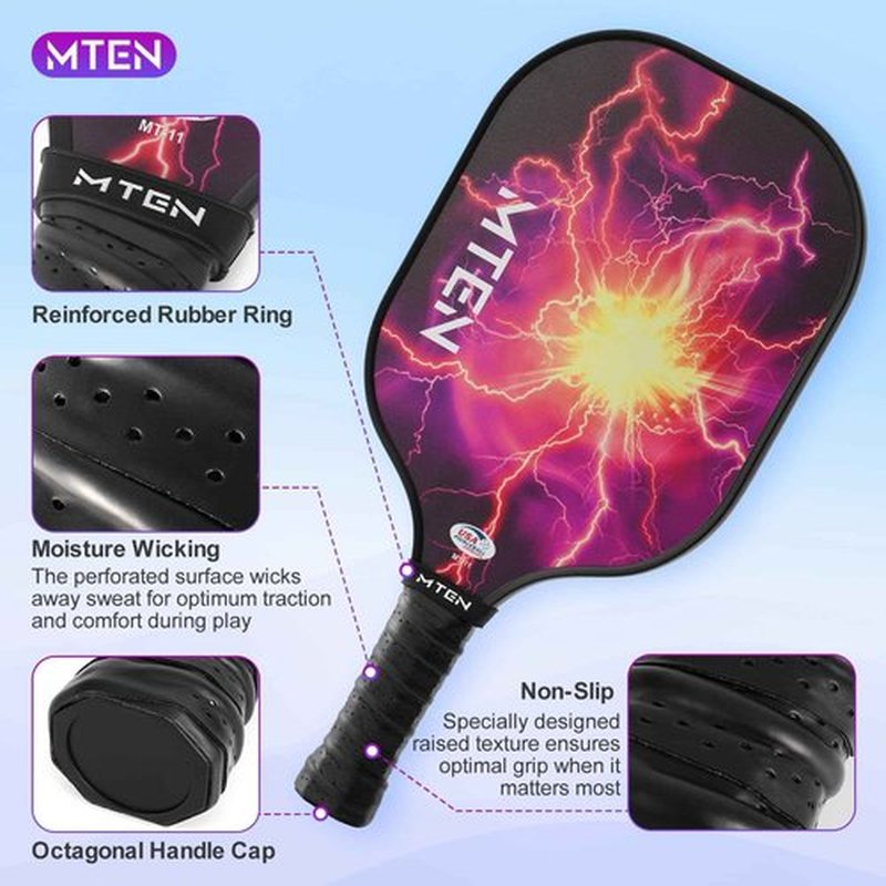 Pickleball Paddles, Pickleball Paddles Set of 4, USAPA Approved, Fiberglass, Adult, Beginner, 4 Paadle with 4 Balls, Carry Bag