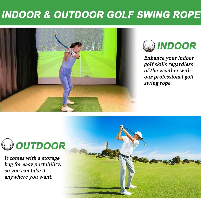 Cusprtm Golf Rope Swing Trainer, Professional Golf Swing Rope Training Aid to Improve Speed, Tempo, Rhythm, Flexibility and Strength, Golf Warm-Up Practice Equipment for Golfers of All Levels (Blue)