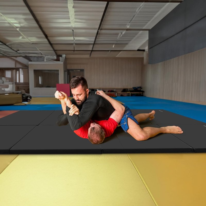 BalanceFrom 6x4 Feet Folding Gymnastics Mat - 2-Inch Thick Vinyl Pad for Tumbling, Yoga & Home Workouts