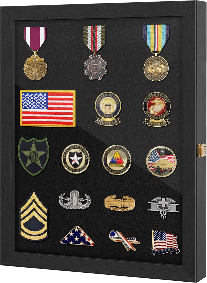 Pin Collection Display Case - 16x12 Acrylic Case with 98% UV Protection for Military Medals, Jewelry Pins & Collectibles