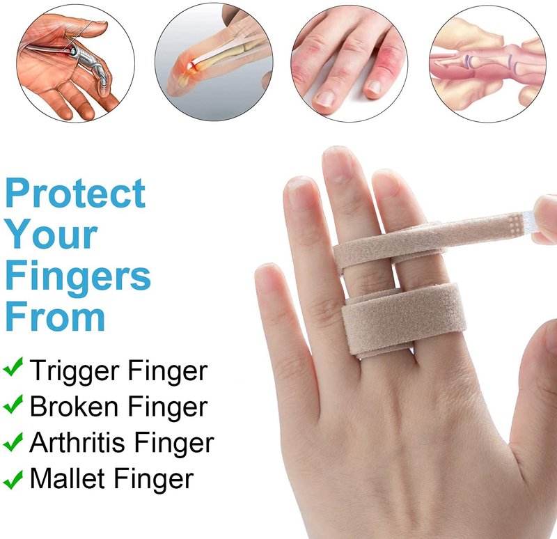 Finger Buddy Wraps - 12 PCS Finger Loop Tapes for Broken, Jammed, or Swollen Fingers | Splint Brace for Joint Support