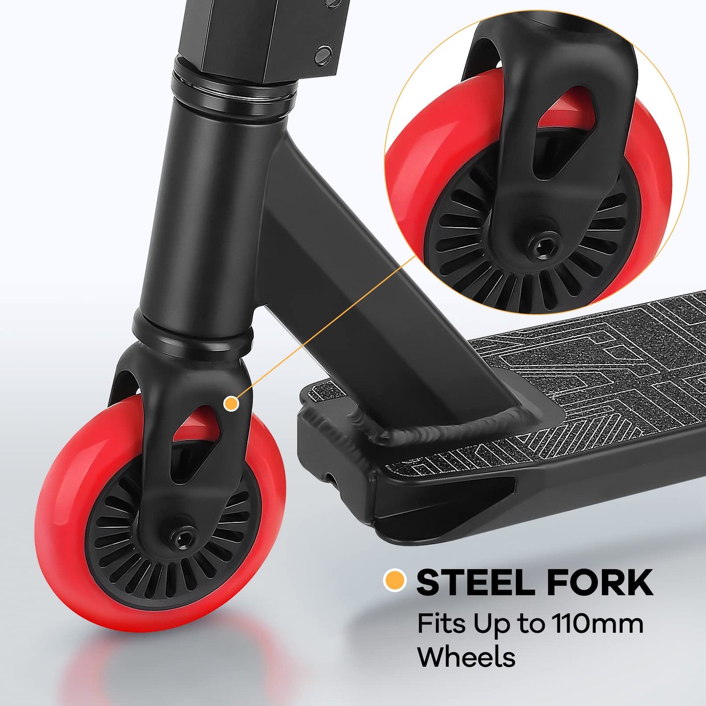 VOKUL Complete Pro Scooter for Kids Boys Girls Teens Up 6 Years - Freestyle Tricks Pro Stunt Scooter (Red)