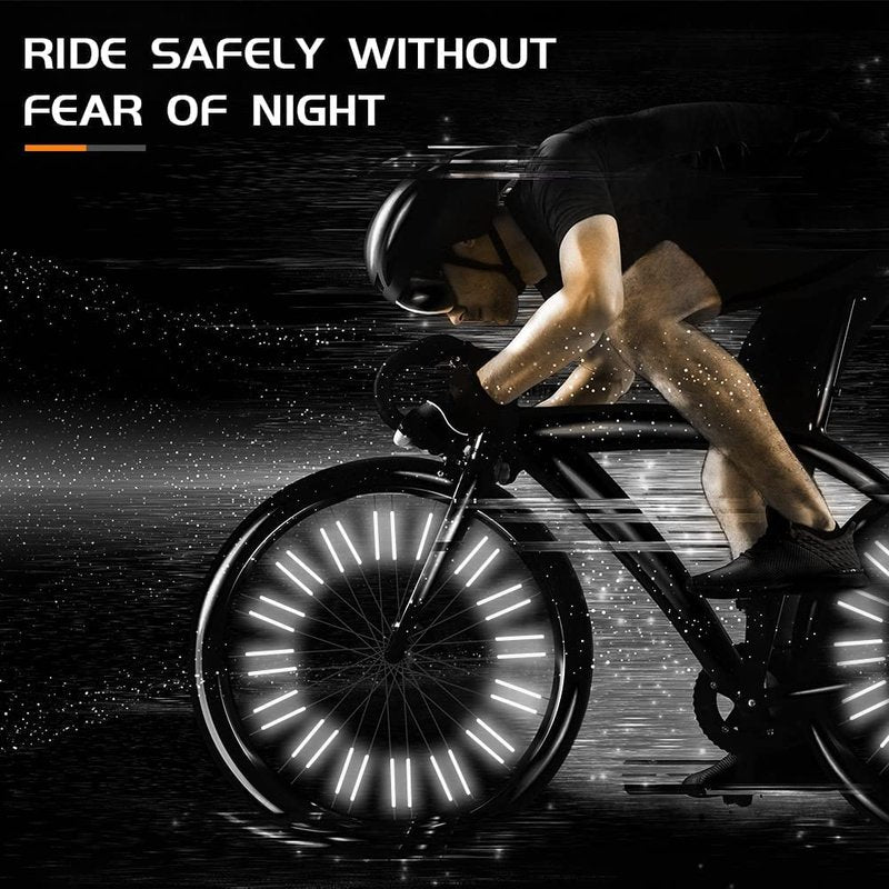 Bike Spoke Reflector, 96Pcs 360° Visibility Bike Spoke Reflectors, Waterproof Bicycle Reflective Clips Warning Spoke Lights Covers- Fit for Mountain and Road Bikes (1.9-2.4mm)