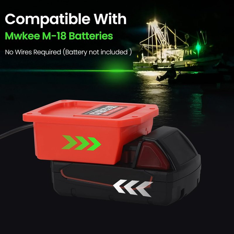 Underwater Green Fishing Light - 13W LED Submersible Light for Docks & Boats | 1300 Lumens, IP68 Rated