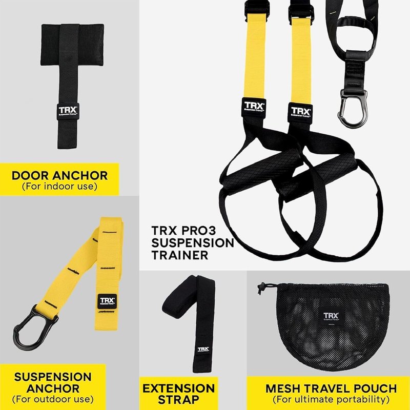 TRX Pro3 Home Gym System - Professional Suspension Trainer for Strength Training & HIIT | Durable Indoor & Outdoor Use