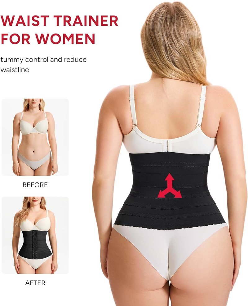 Nebility Waist Trainer for Women - Tummy Control Corset Shapewear Girdle for Workout | Adjustable Size