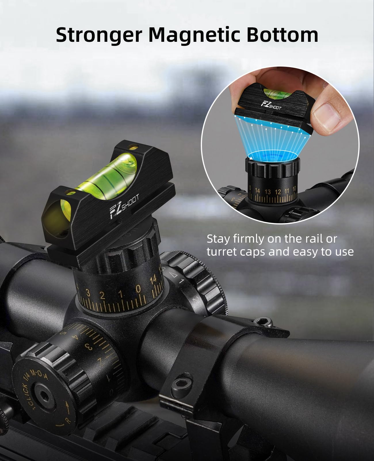 EZshoot Scope Leveling Kit with High-precision Bubble Leveling System Magnetic Universal Scope Mounting Kit Compact Storage Case for Equipment and Maintenance Black