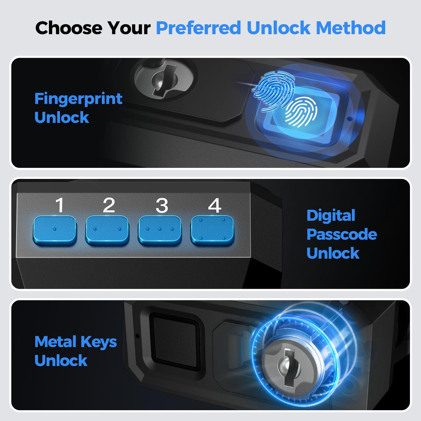 AINIRO Biometric Trigger Lock for Rifles Shotguns Handguns Quick Access