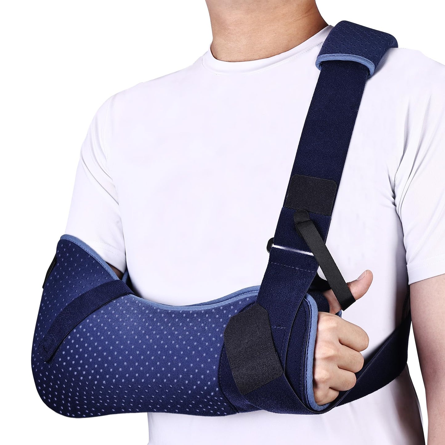 Willcom Arm Sling for Shoulder Injury with Waist Strap - Immobilizer Brace Support for Sleeping, Rotator Cuff Surgery(Comfort Version, Right, Medium, 28.5-41 inch)