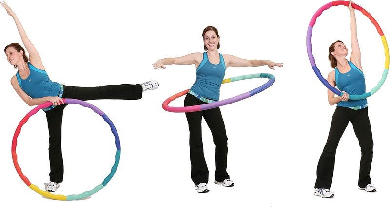 Weighted Hula Hoop - 5.3lb Fitness Exercise Hoop for Weight Loss | Colorful Rainbow Design