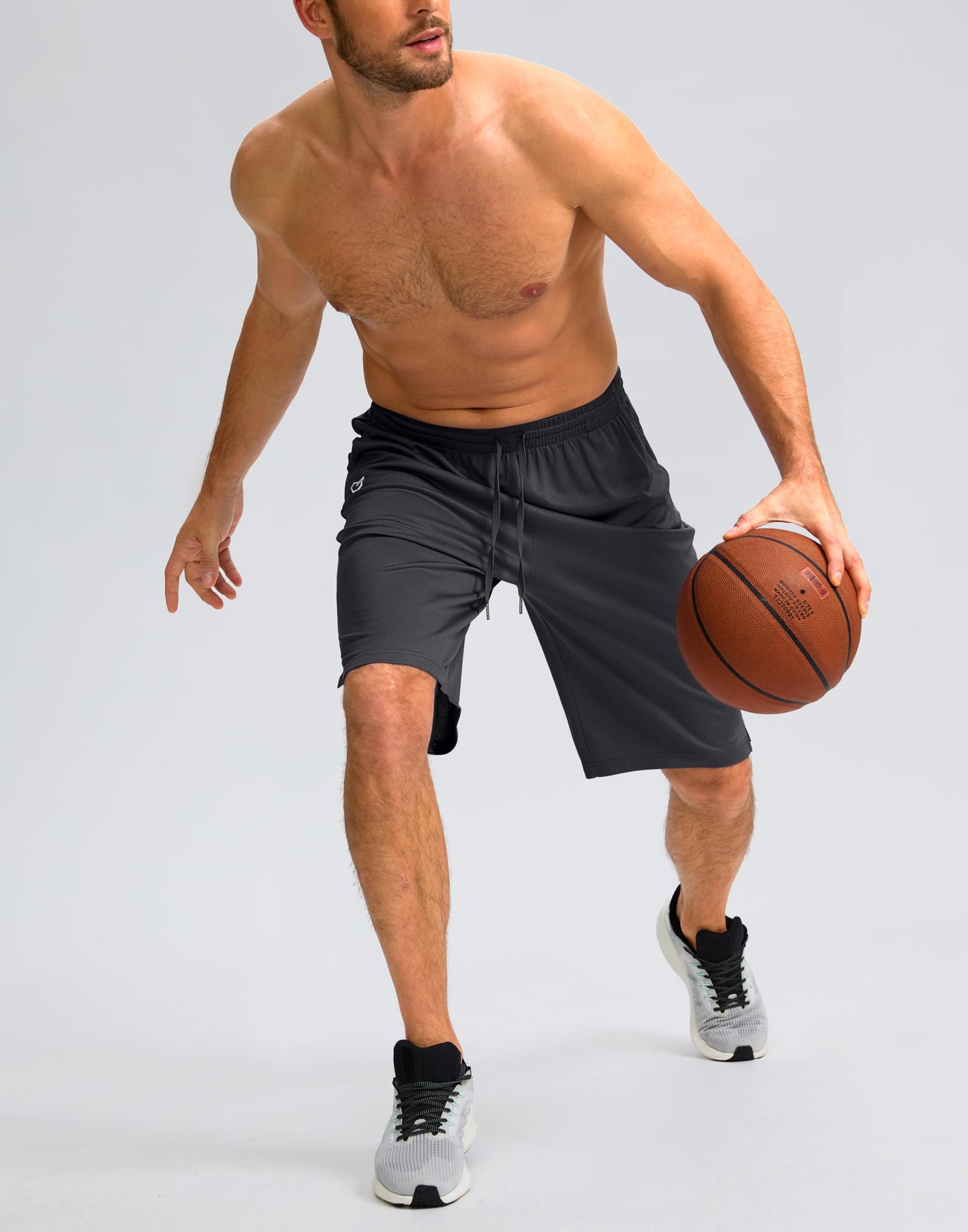G Gradual Men's Athletic Shorts with Pockets 9" / 11" Long Basketball Shorts Lightweight Quick Dry Gym Workout Shorts for Men(Dark Gray,XXL)