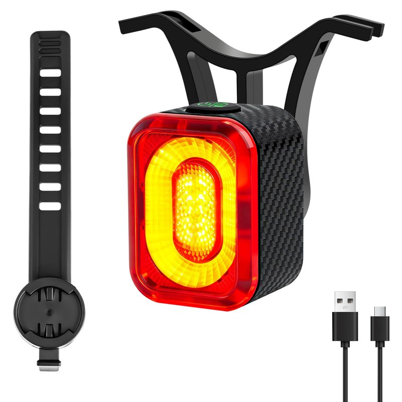 Esaytool Smart Brake Sensing Bike Tail Light, Saddle & Seatpost Mount Bicycle Rear Light for Night Riding, 220 Degree Visibility, 4 Modes, Auto On/Off, 600 mAh USB-C Rechargeable, IPX6 Waterproof