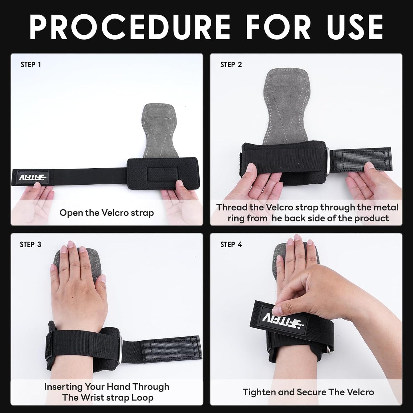Weight Lifting Wrist Straps - Double Leather Neoprene Padded Wraps for Strength Training | Unisex Pair