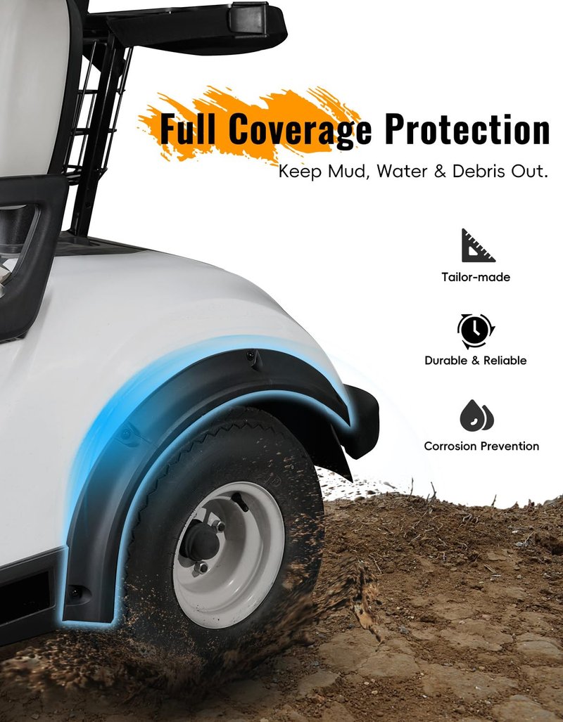 LUXEMOTO Golf Cart Fender Flares for Yamaha Drive2 G29 17-25, Combined Front & Rear Mud Guards Mud Flaps Only for Yamaha Drive2 G29 Standard and Unmodified Golf Carts Body 2017-2025 Accessories