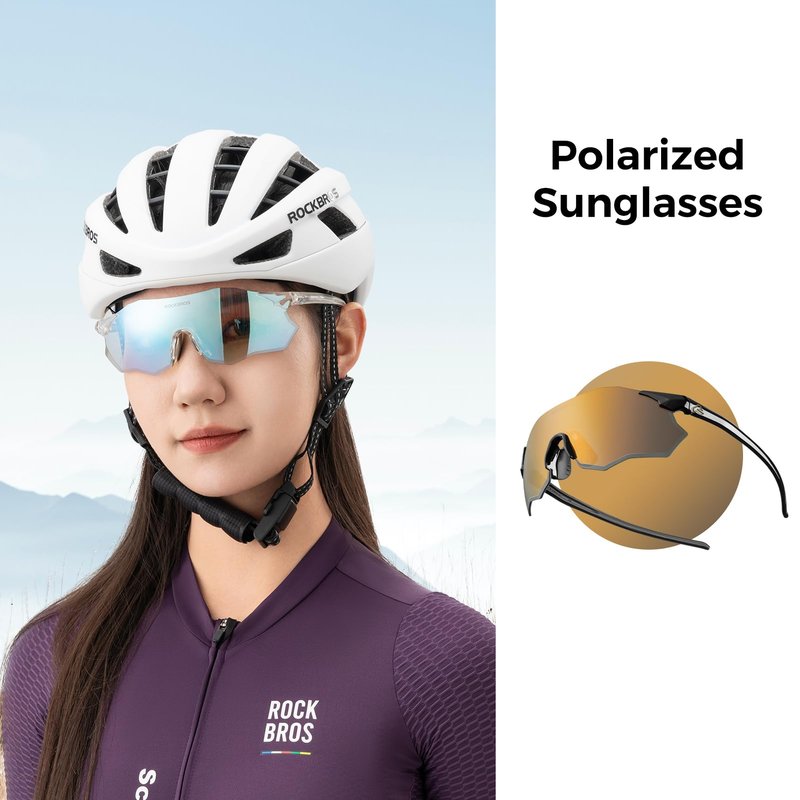 ROCKBROS Sports Glasses for Women Men Wrap Around UV400 Protection for Cycling Fishing