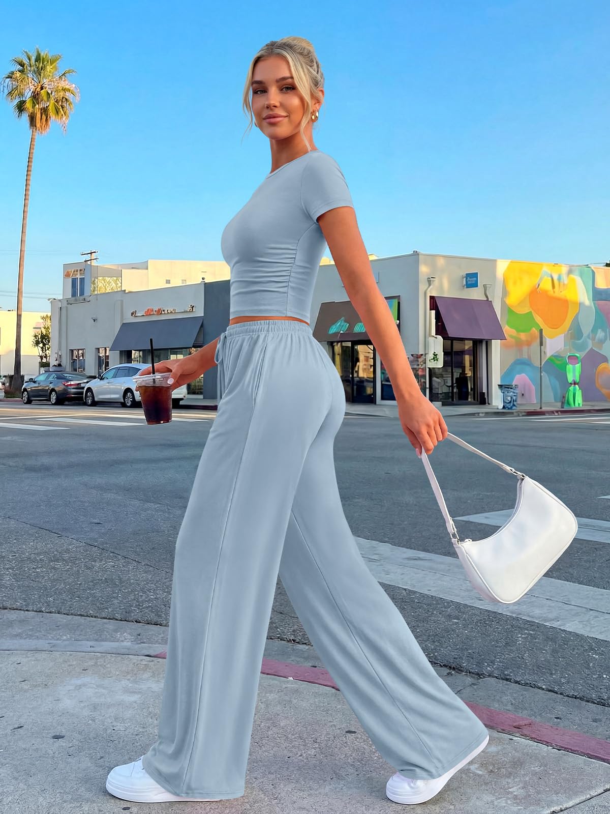 Trendy Queen Womens 2 Two Piece Set 2026 Summer Workout Vacation Gym Clothes Spring Fashion Lounge Matching Airport Travel Outfit Resort Wear Fitness Athleisure Clothing