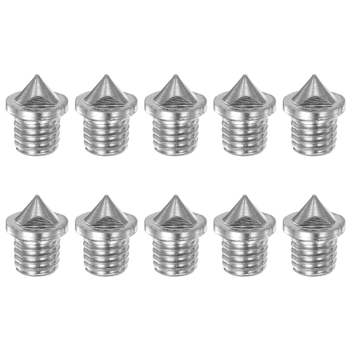 HARFINGTON 10pcs Track Spikes 1/8 Inch Alloy Steel Lightweight Replacement Spikes for Middle Long-Distance Running Track Shoes, Silver Tone
