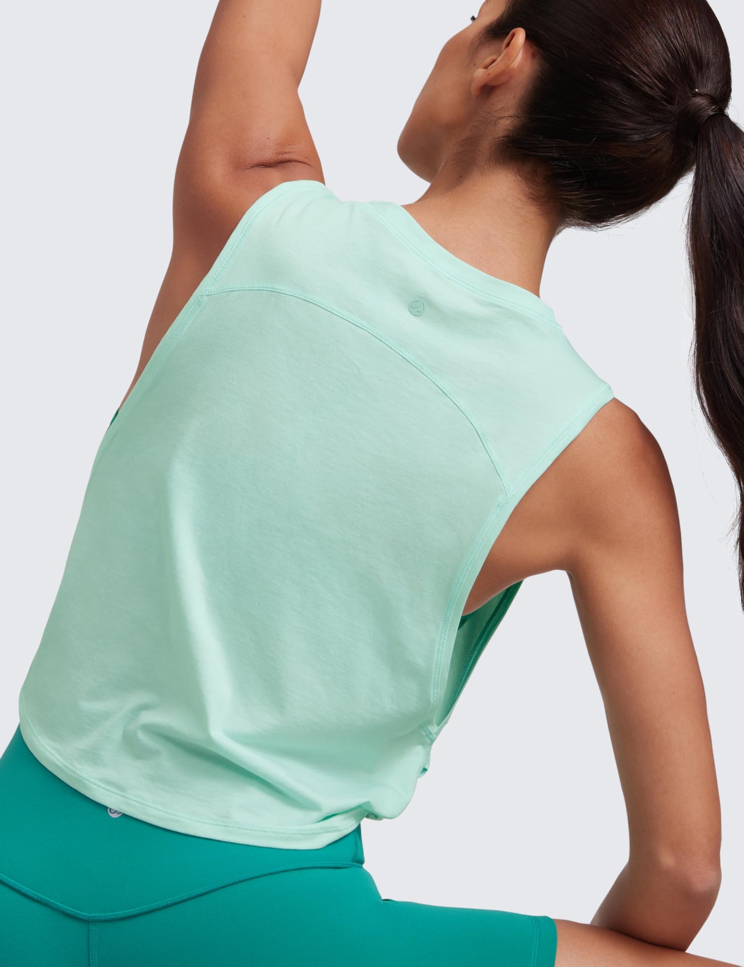 CRZ YOGA Pima Cotton Dropped Armhole Tank Blue Color X-Large