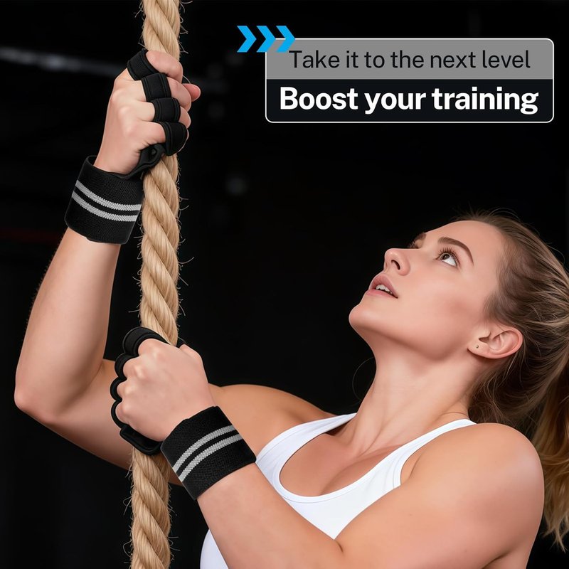 Workout Gloves with Wrist Wraps - Ventilated Weight Lifting Gloves for Men & Women | Anti-Sweat Gym Fitness Support
