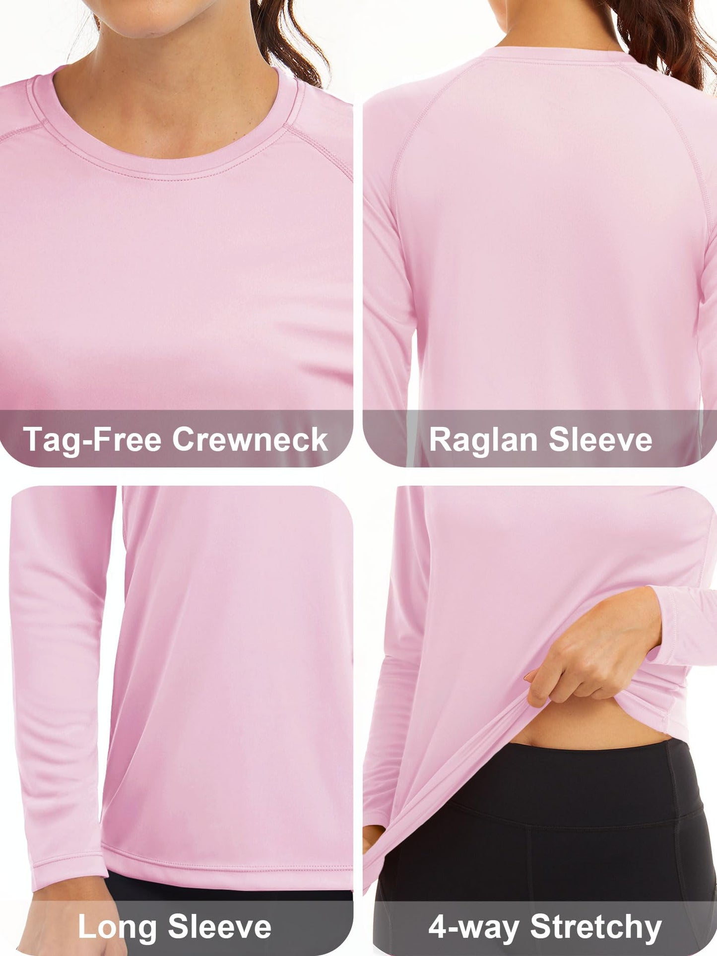 MAGCOMSEN Sun Protection Shirts for Women Long Sleeve UV Lightweight Moisture Wicking Summer T Shirt for Running Workout