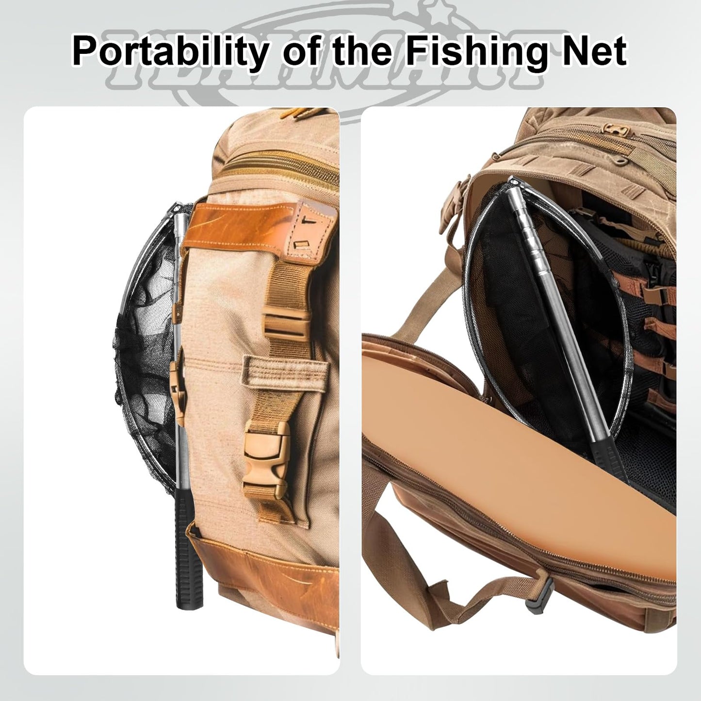 Yeahmart Fishing Net Minnow Nets with Aluminum Collapsible Telescopic Fishing Pole Handle and Nylon Mesh, Fishing Landing Net for Saltwater Freshwater, Extends to 61.4 inch (4 Sectional Handle-Round)