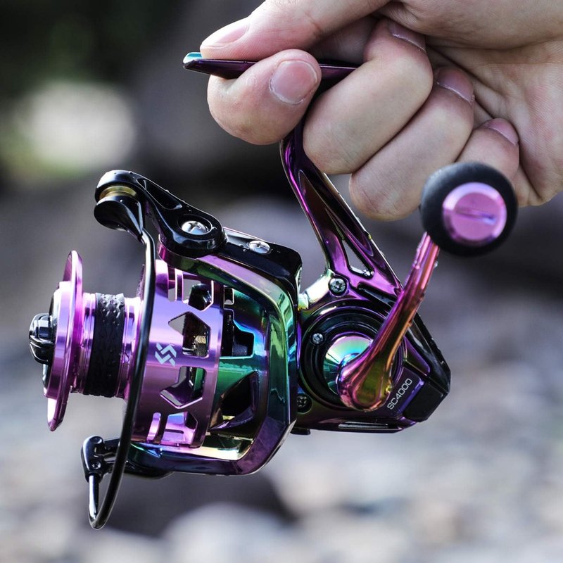 Sougayilang Fishing Reel - Colorful Ultralight Spinning Reel with Graphite Frame | 6.0:1 High Speed, 39 lbs Carbon Drag for Saltwater & Freshwater Fishing