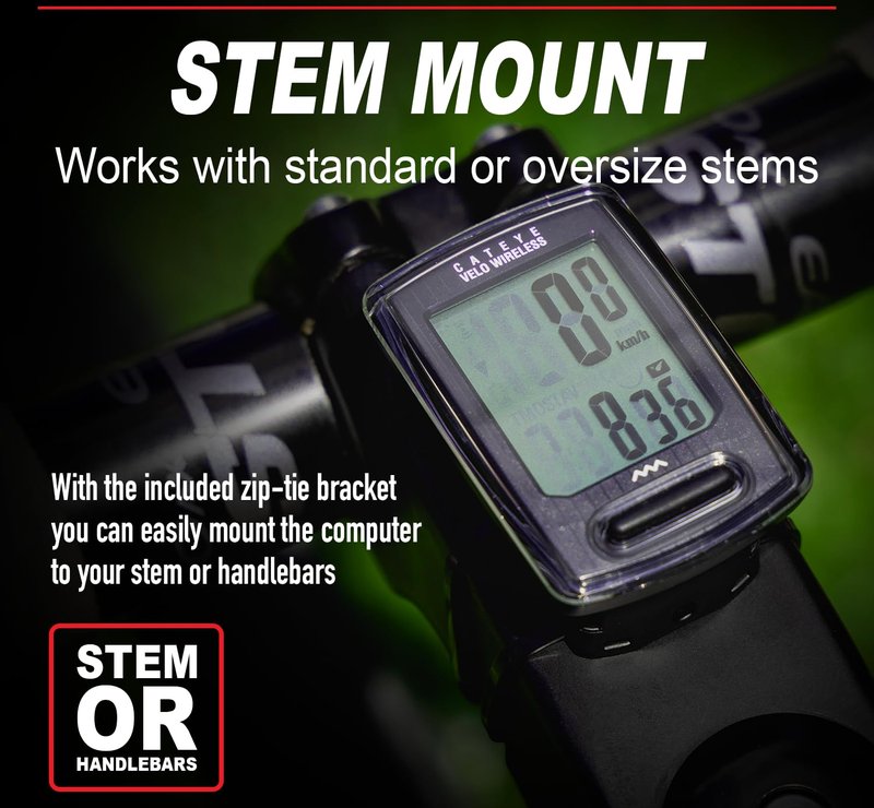CATEYE Velo Wireless Bike Computer – Analog Wireless Cyclocomputer, Speedometer & Odometer, Calorie Tracking, Zip-Tie Mount, Auto Start/Stop, Programmable Odometer, Easy Setup for All Bikes