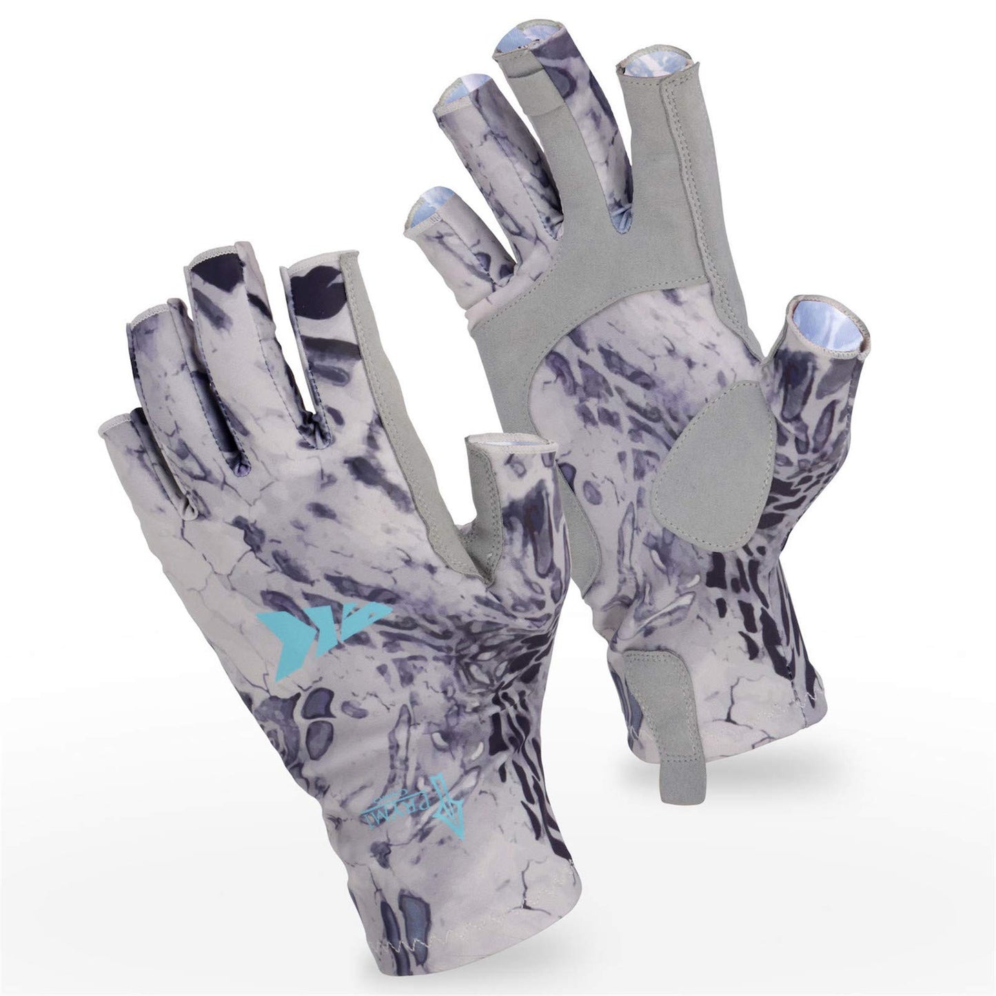 KastKing Sol Armis Sun Gloves UPF50+ Fishing Gloves UV Protection, Sun Protection for Outdoor, Kayaking, Rowing (Blue Tang Prym1, X-Small)