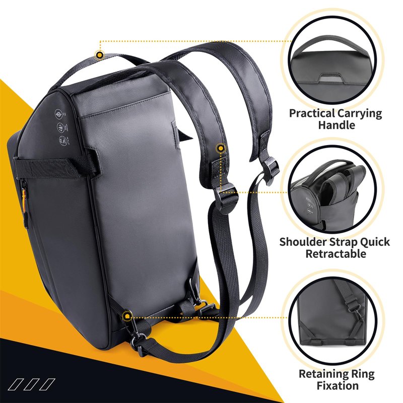 WOTOW Bike Rack Bag Waterproof - 9.5L Large Capacity Bike Trunk Bag, Reflective Bicycle Saddle Panniers, Cycling Bags Back Seat Storage Cargo Carrier Pouch with Shoulder Strap & Hook