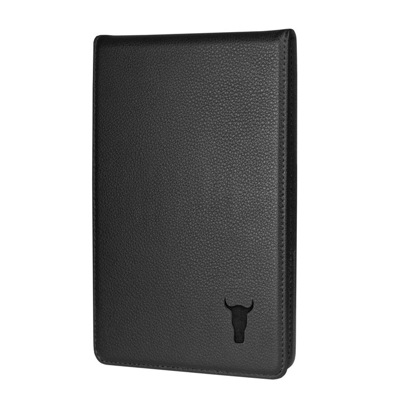TORRO Golf Scorecard and Yardage Book Holder – Genuine Leather Golf Scorecard and Yardage Wallet with Pencil Loop (Black)