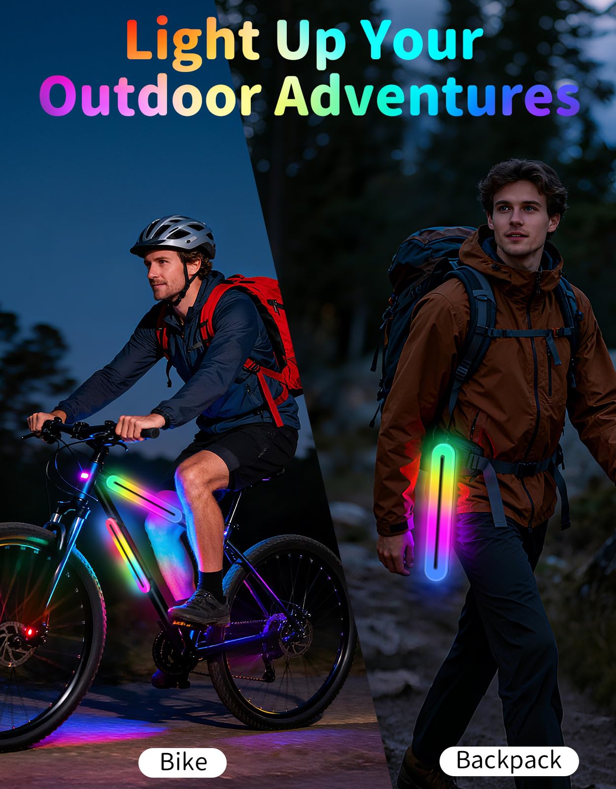 BELEEV LED Scooter Frame Light for Night Riding, 11 Flashing Effects, Battery Powered, Fits for Bicycles Electric Kick Scooters, Cool Bike Accessory for Adult, Kids & Teens, Ideal for Riding Camping