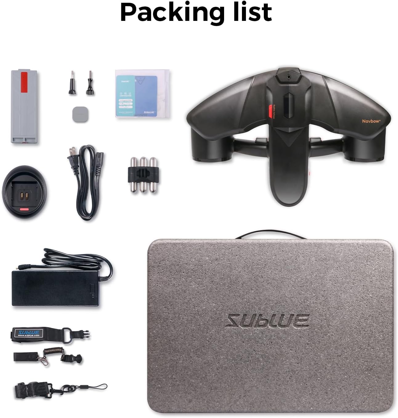 Sublue Navbow Plus Smart Underwater Scooter - Dual Motors, 3 Speed Gears, 4.47mph | 60 Min Battery Life, 131ft Diving Range