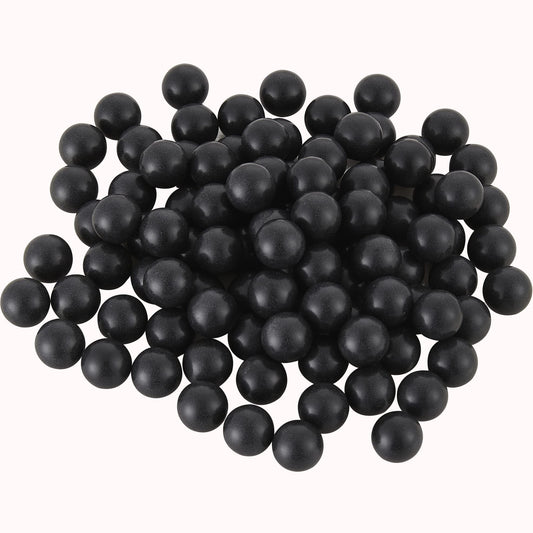 100 Rounds Solid Nylon 50 Cal. Paintballs 50 Cal Rubber Balls Ammo for Tr50 Reusable .50 Caliber Hard Plastic Projectiles for Self Defense (Black)