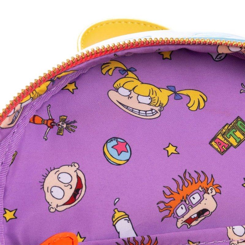 Loungefly Nickelodeon Rugrats Glow In The Dark Tommy, Chuckie, and Angelica Triple Pocket Womens Backpack