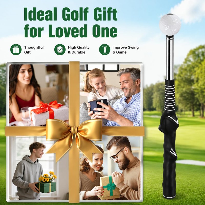 sysdmno Pop-Feedback Retractable Golf Swing Trainer – Click & Tempo Stick for Right-Handed Golfers, Grip Trainer, Arm Connection, Indoor/Outdoor Practice, Ideal Gift for Beginners
