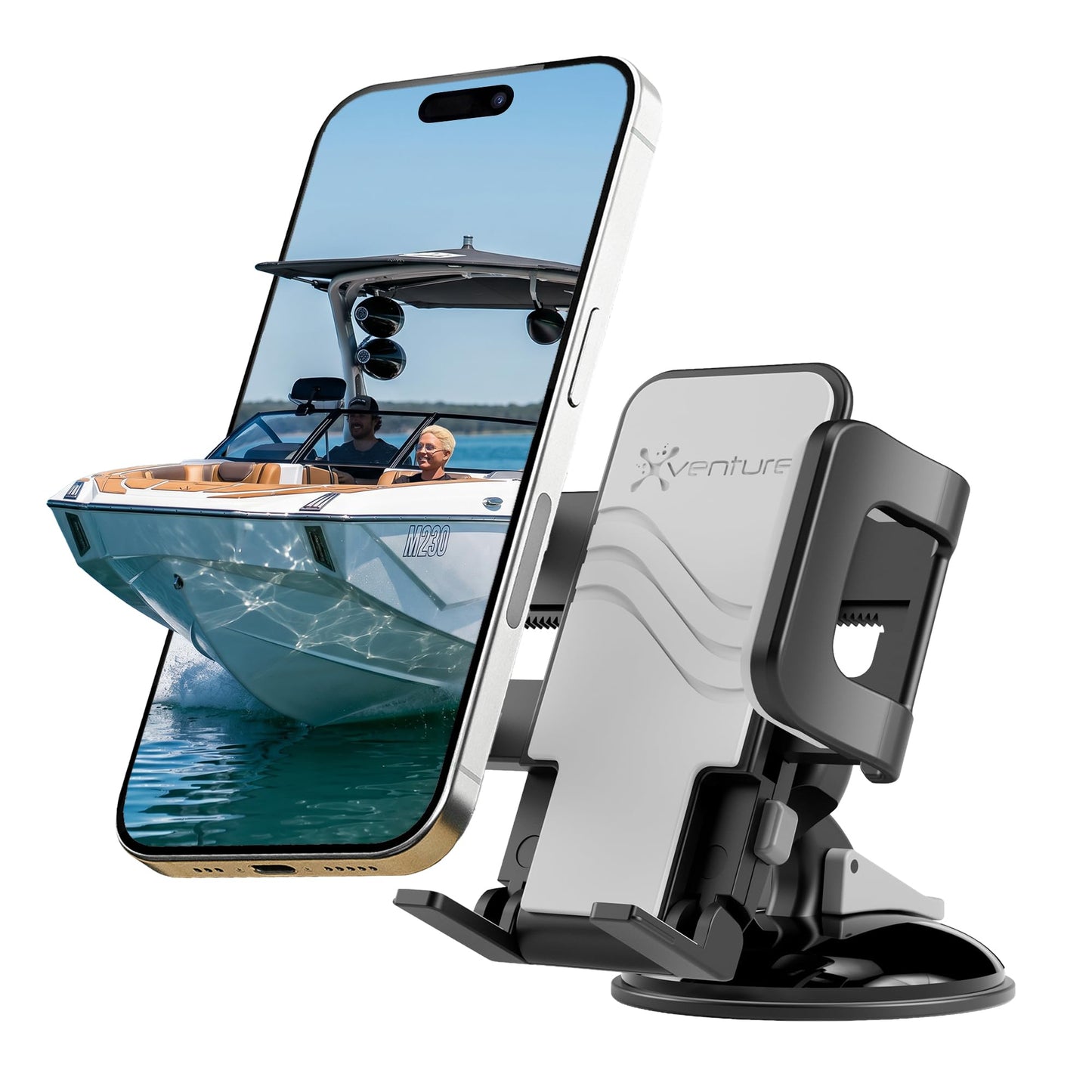 XVenture Griplox Waterproof Phone Mount, Boats Phone Holder for Kayak