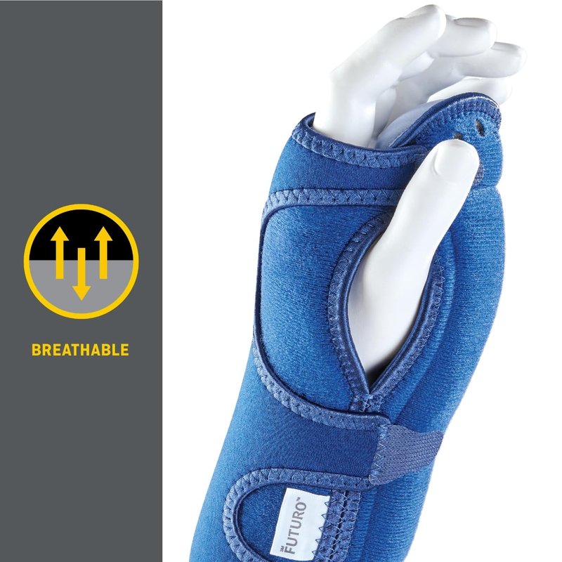Futuro Night Wrist Sleep Support Brace, Adjustable Nighttime Splint for Carpal Tunnel Relief, Cushioned Beads and Removable Stabilizer, Fits Left or Right Hand (2-Pack)