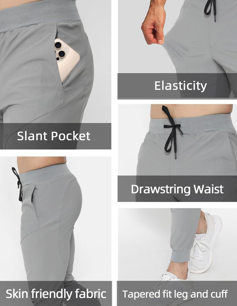 AHA AHA 2.0 Series Men's Sweatpants Quick-Drying Stretch Sports Trousers Track Pants Running Workout-Grey-XL