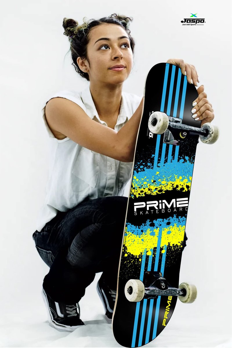 Jaspo Prime 31 X 8 Complete Fully Assembled Skateboard, 7 Layer Canadian Maple Concave Skateboard for Boys, Kids, Youth, Adults Made in India 31 X 8, Prime, Black
