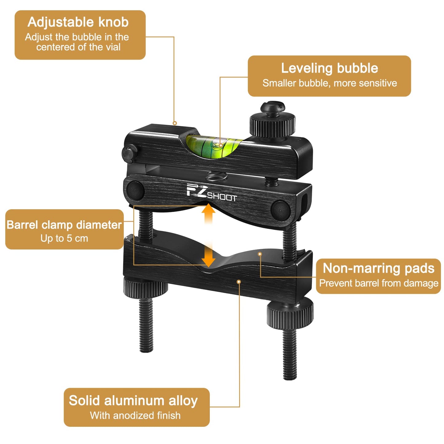 EZshoot Scope Leveling Kit with High-precision Bubble Leveling System Magnetic Universal Scope Mounting Kit Compact Storage Case for Equipment and Maintenance Black