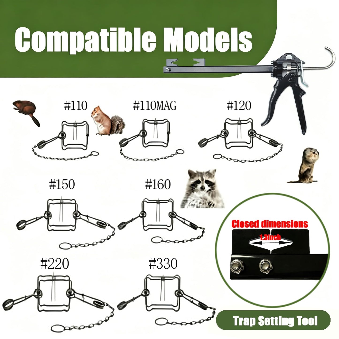 Heavy Duty Body Grip Trap Setter 220 330 conibear Traps Setting Tool