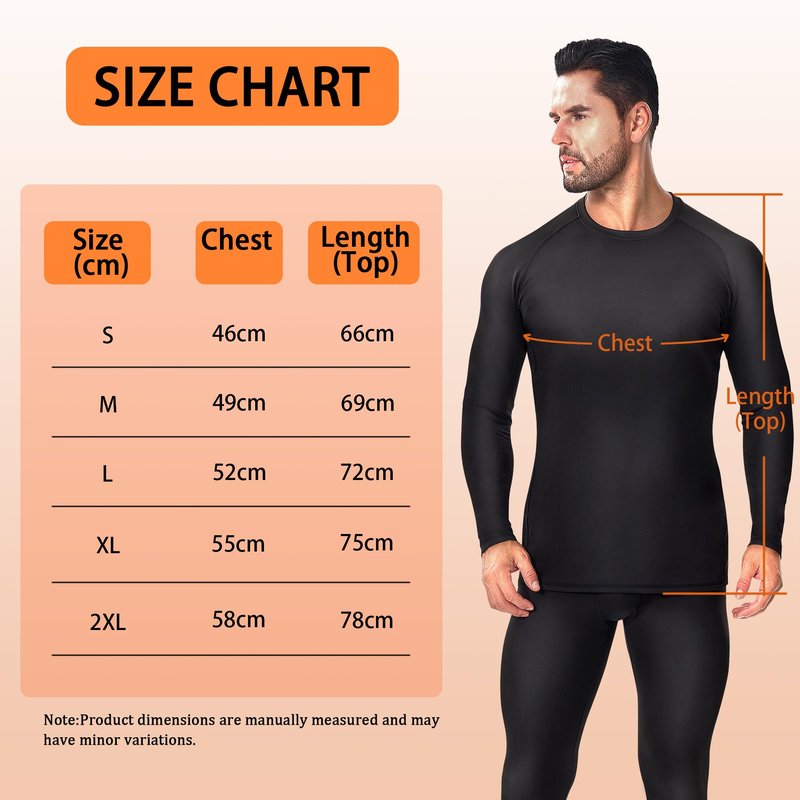 Tecrap 5 Pack Men's Thermal Compression Shirt Fleece Lining Athletic Quick Dry Base Layer Long Sleeve Fitness Top for Cold Weather Skiing 3B2G-L