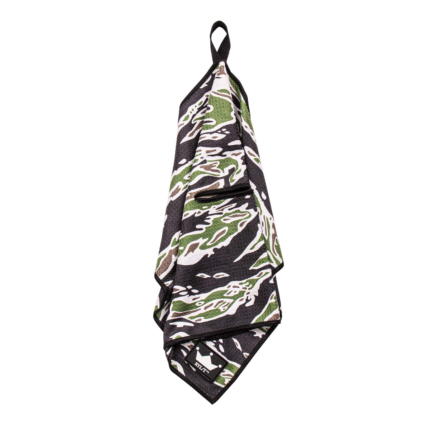 RYL/T Magnetic Golf Towel with Center Cut and Loop Attachment, Strong Magnet Attaches to Anything Metallic, Perfect Golf Bag or Cart Accessory